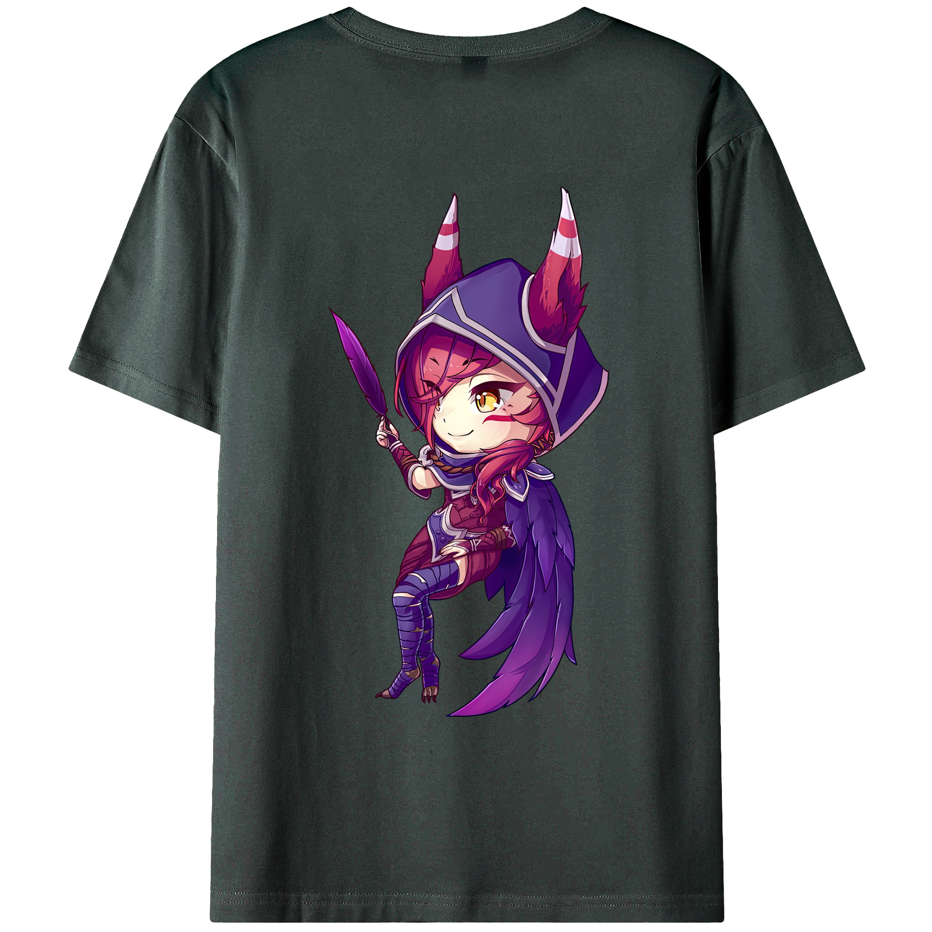 （画像用） リーグ・オブ・レジェンド League of Legends LOL 綿100％ メンズ半袖Tシャツ（バックプリント） 通気性